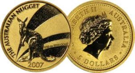 Baza monet EXG - Gold Nugget 5 AUD 1/20 oz